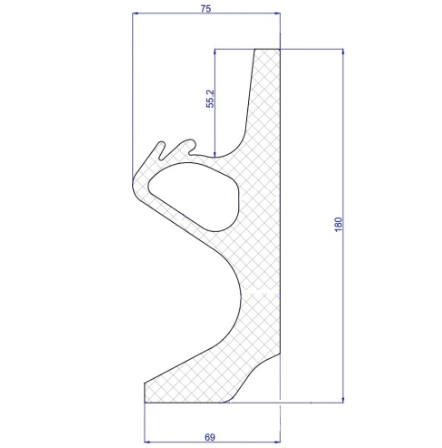 Колейный (внутренний, боковой) прирельсовый профиль №1