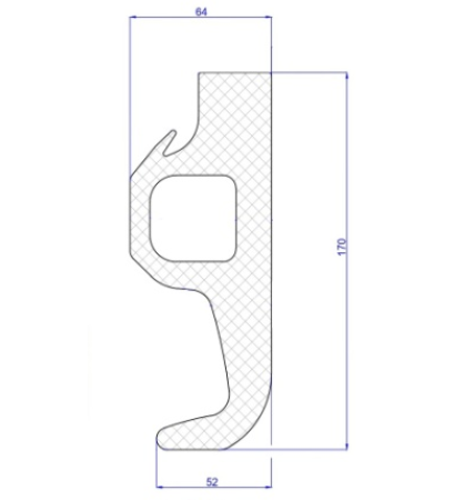 Наружный (внешний, боковой) прирельсовый профиль №1