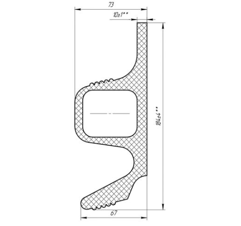 Колейный прирельсовый профиль №2