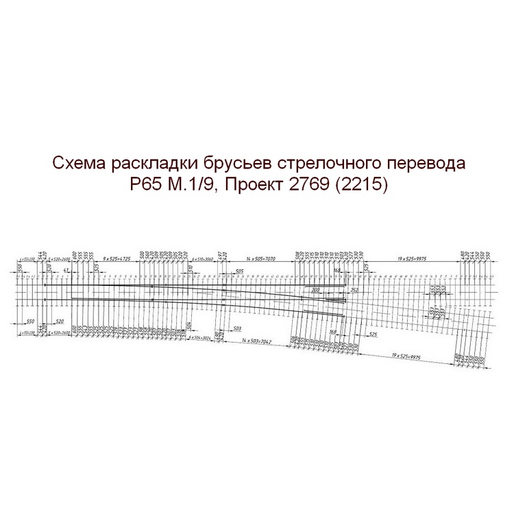 Брус железобетонный для стрелочных переводов тип Р65 марки 1-6 Проект 2628