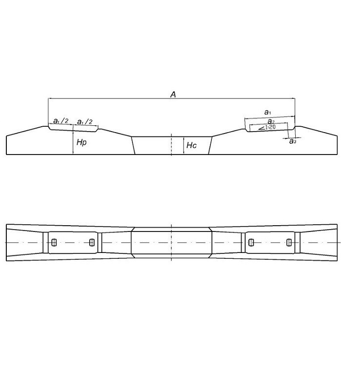 Железобетонная шпала Ш3-Д 4х10