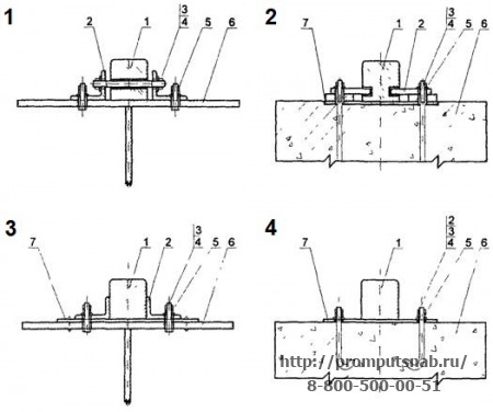 Схема укладки стального квадрата в подкрановый путь.|Уточните наличие и доставку 8(843)212-20-29