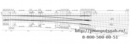 Схема раскладки брусьев стрелочного перевода Р-65 1-9. ЛПТП.665121.101.
