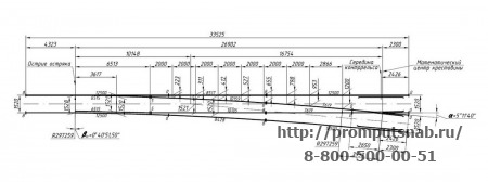 Схема геометрических размеров глухова пересечения Р65 проект1683.00.000-1.